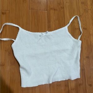 White Ribbed Women's Tank Top